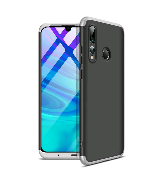 Чохол-накладка GKK 3 в1 для Honor 10i (HRY-LX1T)/20i чорний зі срібним-0